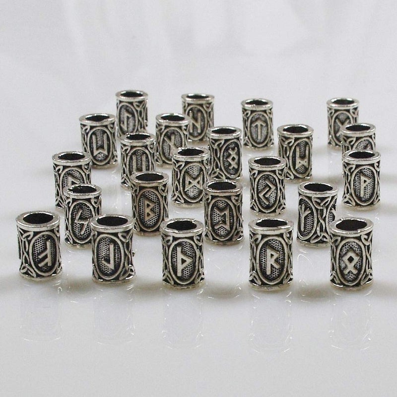 Jolbndcv 24 PCS Viking Hair Beads Beard Hair Beard Beads 6 PCS Pull Hair Pin Quick Beader 100 PCS Black Rubber Bands and a Bag - Image 3